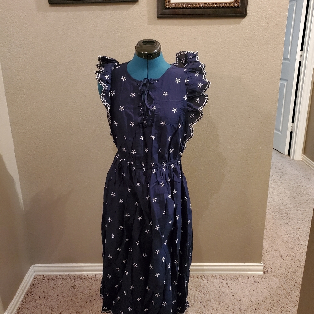 Navy Gap Summer dress with eyelet detail